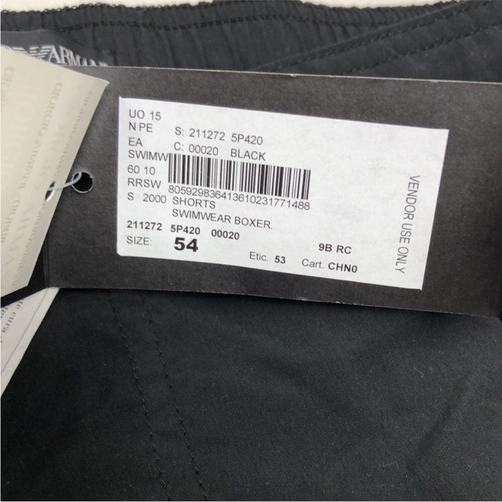 Giorgio Emporio Armani Swim Boxer Brief Black Trunks Men’s Size 54 US 38 2XL - Picture 6 of 11